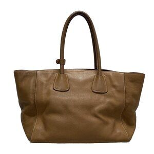 Auth PRADA - Brown Leather Tote Bag
